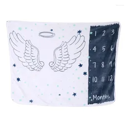 Blankets Baby Blanket Soft Flannel Pography Monthly Po Born Children Wings Cartoon Angel Milestone Sleeping Bath Crawling Backdr