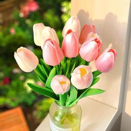 Decorative Flowers Rtificial Tulip Flower Bouquet Real Touch PE Foam Fake For Wedding Decoration Home Garden Decoraive