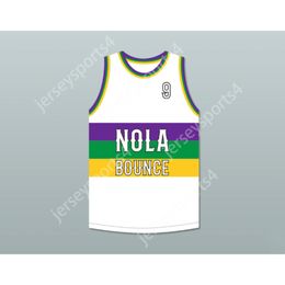 Custom Any Name Any Team SISSY NOBBY 9 NOLA BOUNCE WHITE BASKETBALL JERSEY All Stitched Size S-6XL Top Quality