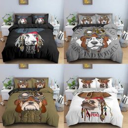 Bedding Sets Cartoon Pirate Dog Set Cute Puppy Duvet Cover Pet Printed Comforter Bed Linen Bedclothes