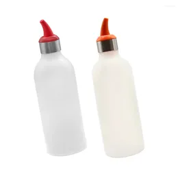 Storage Bottles 2 Pcs Squirt Condiment Bottle Food Grill Decorate Ketchup Sauce Mustard Dispensers Source Container