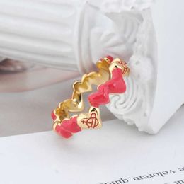 Designer Westwoods Saturns Classic Love Ring Versatile Two tone Sweet Style for Women Nail