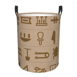 Laundry Bags Waterproof Storage Bag Egyptian Symbols Household Dirty Basket Folding Bucket Clothes Toys Organizer