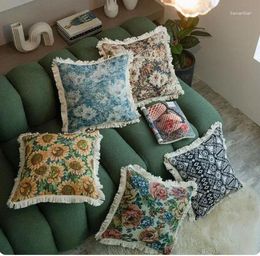 Pillow Vintage Throw Cover Sofa Living Room Bedhead American Style