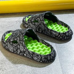Men Flip-flops Summer Shoes Printing Sandals Trend Anti Slip Women Slides Couple Slippers Fashion Man Massage Beach Footwear 240510