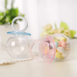 Gift Wrap 12pcs/set Transparent Plastic Candy Box Cute Pacifier Shape Jewelry Storage Baby Shower Birthday Party Packaging