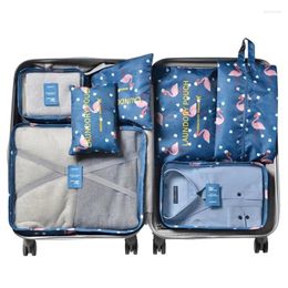 Storage Bags 7Pcs Travel Organizer Suitcase Clothes Finishing Kit Portable Partition Tidy Pouch Home Underwear Shoes