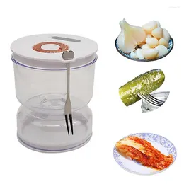 Storage Bottles Pickle Jar With Lid Leak Proof Dry & Wet Dispenser Portable Juice Separator Large Capacity Kitchen Accessories