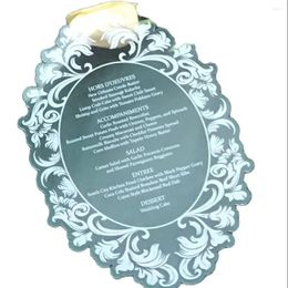 Party Supplies Acrylic Menu White Ink Wedding Invitation 10pcs Custom Dinner Resuratnt Laser Cut Decorations