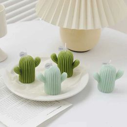 5Pcs Candles Handmade Cactus Candle Romantic Cute Soy Wax Aromatherapy Small Scented Relaxing Birthday Wedding Party Gift Home Decor