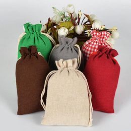 Gift Wrap 50pcs Cotton Colored Dustproof Drawstring Storage Bag Canvas Bundle Pocket Jewelry Bracelet Dry Flower Stationery