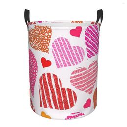 Laundry Bags Hearts Seamless Pattern Dirty Basket Waterproof Home Organizer Clothing Kids Toy Storage