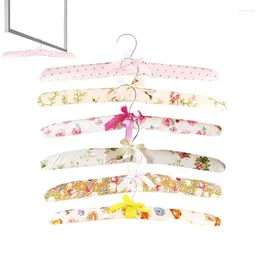 Hangers Silk Fabric Coated Hanger 6pcs Padded Coat Hanging Clothes Wrapped Cloth Rack Wrinkle Non-Slip