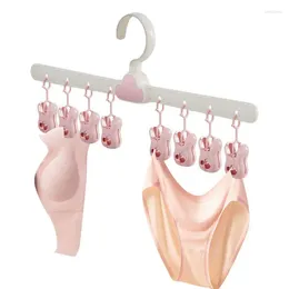 Hangers 360 Degree Rotatable Sock Drying Rack With 8 Clips Anti Fall Multifunctional Household Clip Storage For Towels