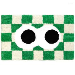 Carpets Tufting Big Eyes Bathroom Mat Soft Fluffy Grids Rug Bathmat Bedroom Carpet Floor Safety Pad Aesthetic Home Room Warm Decor