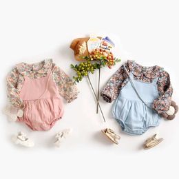 Rompers Sanlutez Flower Baby Girls tight fitting princess cotton autumn spring baby clothing Onesie long sleeved cuteL2405