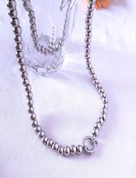 Shiny polished stainless steel men women 2036 inch length roundbeads 63mm round buckle necklace N5875785841