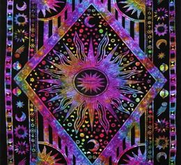 Hippy Hippie Psychedelic Mandala Moon Sun Tapestry Wall Hanging Large Indian Bohemian Hippy Tapestries Cloth Decor SH1909255857457