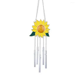 Decorative Figurines Sunflower Wind Chime Clear Sound Ornament Weather Resistant Create Atmosphere Rustic Style Pendant