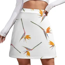 Skirts Bird Of Paradise Pattern Mini Skirt Night Club Outfit Women's Clothing Trend 2024 Summer