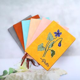 Personalised PU Leather Notebook Gift Birth Flower Gratitude Journal Free Custom Birthday Gifts With Name For Friends