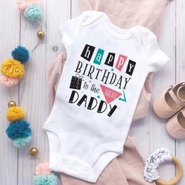 Rompers Happy birthday dad birthday party newborn clothing short sleeved jumpsuit baby clothingL2405