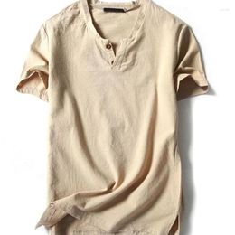 Men's Casual Shirts Plus Size Summer Men Shirt 5XL 6XL 7XL 8XL 9XL 10XL Linen Short Sleeve Large 5 Colour