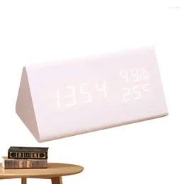 Table Clocks Wooden Square LED Smart Alarm For Bedrooms Digital Despertador Moment Bedroom Decoration And Accessory