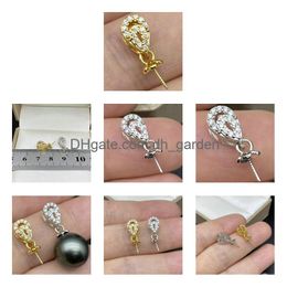 Jewelry Settings S925 Sier Pearl Pendant Mounts Necklace Accessories Diy Enamel Bat Drop Deliver Delivery Dh8Ku