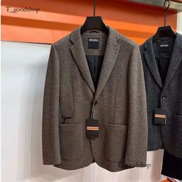 Uomini blazer inverno leisure business lana logo giacca ze 681