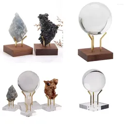 Decorative Plates Crystal Ball Display Base Stand Wood Support Marbles Gems Sphere Holder For Minerals Tabletop Decor