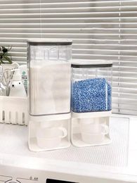 Storage Bottles Wall-Mounted Kitchen Rice Dispenser Punch-free Box Moisture-Proof Sealed Jar Food Bucket Cereal Containers