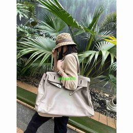 Leather Shoulder Bags Large Travel Ky Bag Large Capacity Business Trip Shoulder Bag Large Luggage Bag Womens Leather Oversized Bag 50 Soft Lea have logo HBP7TO