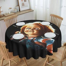 Table Cloth Horror Devil Doll Chucky Round Tablecloths 60 Inches Child's Play Movie Cover For Dining