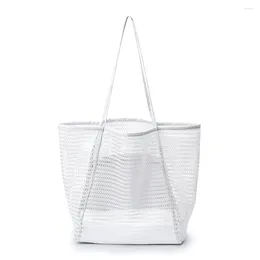 Cat Carriers Large Capacity Beach Handbag Women Mesh Shopping Outdoor Shoulder Bags Travel Storage Bag For Picnic Leisure E2S