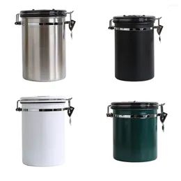 Storage Bottles Coffee Canister With Secure Metal Buckle And Silicone Sealing Ring Food Grade Stainless
