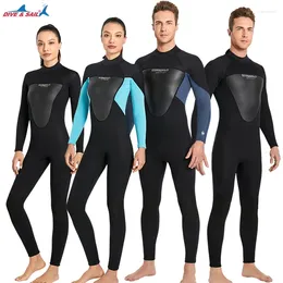 Women's Swimwear Full Body Wetsuit Women Men 3mm Long Sleeves Neoprene Cold Water Surfing Snorkelling Kayaking Swimming Wet Suit Back Zipt