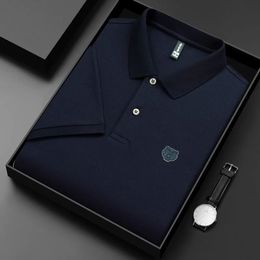 High-end 100% cotton polo shirt Mens short-sleeved summer luxury brand fashion tiger embroidery Paul shirt lapel T-shirt Mens 240511