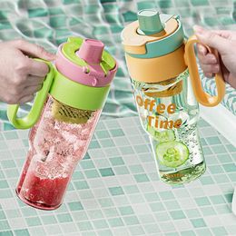 Water Bottles Girls Women Tumbler Mug With Handle And Straw Large Bottle Tea Infuser Tritan Bpa Free 850ML Portab;e Travel