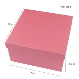 Gift Wrap Pink Boxes With Lids Square Cardboard Jewelry Packaging Box For Wedding Birthday Baby Shower