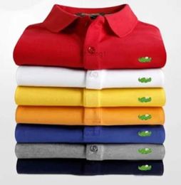 High Quality Brand New Mens Top Crocodile Embroidery Polo Shirt Short-sleeve Solid Polo Shirt Men Polo Homme Slim Men Clothing Camisas Polos Shirt S-6xl 0KLD