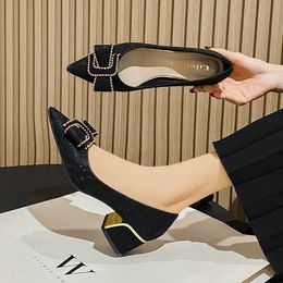 High quality Lady Shoes Chunky High Heel Shoes Female Soft Pointed Toe Dress Shoes Women Casual Shoes New Design Shoes Evening Shoes Ladies Footwear
