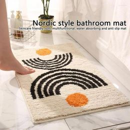 Bath Mats Boho Bathroom Rug Non Slip Absorbent Simple Shower Multipurpose Washable Bohemian Mat For Home Kicthen Accessories