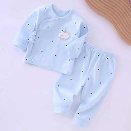 Clothing Sets Baby mens spring and autumn long sleeved top and pants two pieces of newborn hospital clothing 0-6 months old girl setL2405