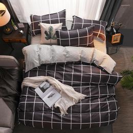 Bedding Sets 3/4pcs Nordic Style Set Leaves Pattern Duvet Cover Flat Sheet Pillowcase Bedclothes Bed Linen For Adult