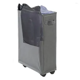 Laundry Bags Collapsible Hamper Large Folding Washing Slim 50L Freestanding Narrow Corner Bin With Handle Dirty Clothes