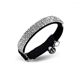 Dog Collars OUTAD 23-30cm Stretch Rhinestone Pet Collar Cat And Jewellery Diamond Inlaid Bone Accessories With Elastic