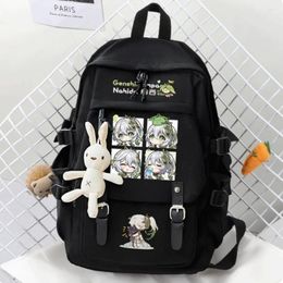 Backpack Game Genshin Impact Buer Nahida Black Student School Book Bags Teenage Kids Travel Bagpack Shoulder Fashion Gift