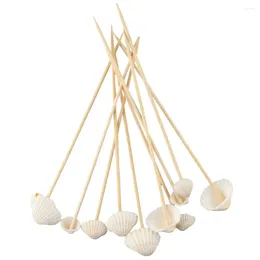 Forks 100 Pcs Bamboo Shell Skewers Disposable 4.7 Inch Fruit And