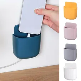 Storage Bags 6 Color Wall Mounted Phone Charging Box Free Punch Plug Holder Remote Control Hanger Multifunctional Home Organizer Rack